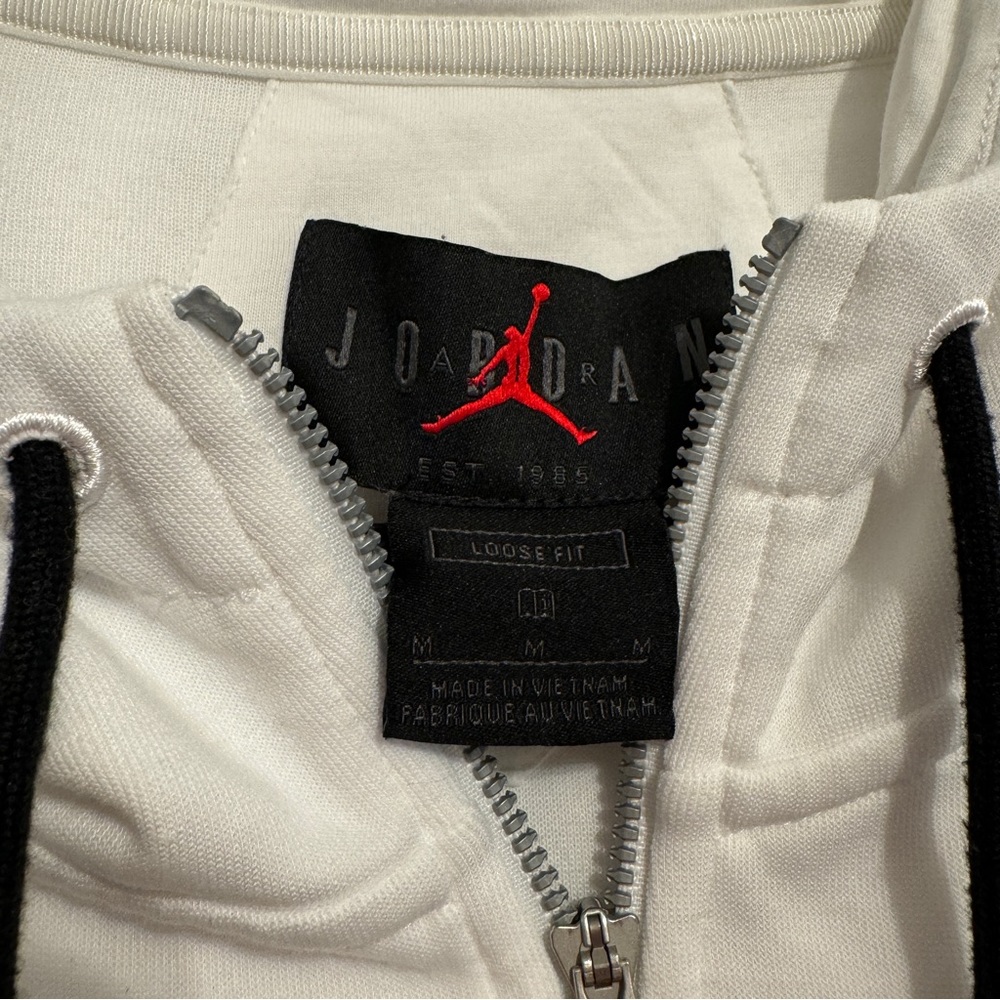 Jordan Nike White Zip Up Jacket Hoodie